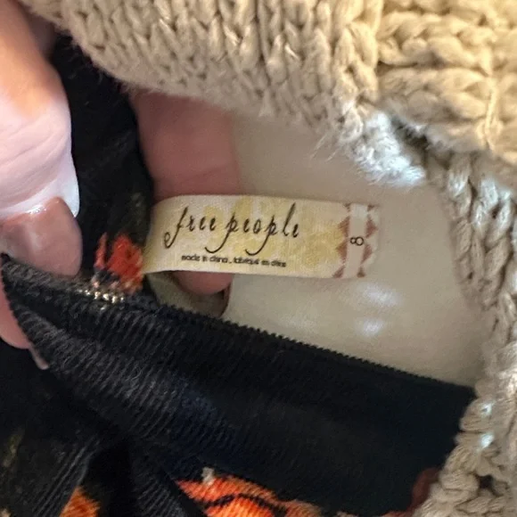 Free People Black Floral A-Line Skirt - Picture 2 of 4